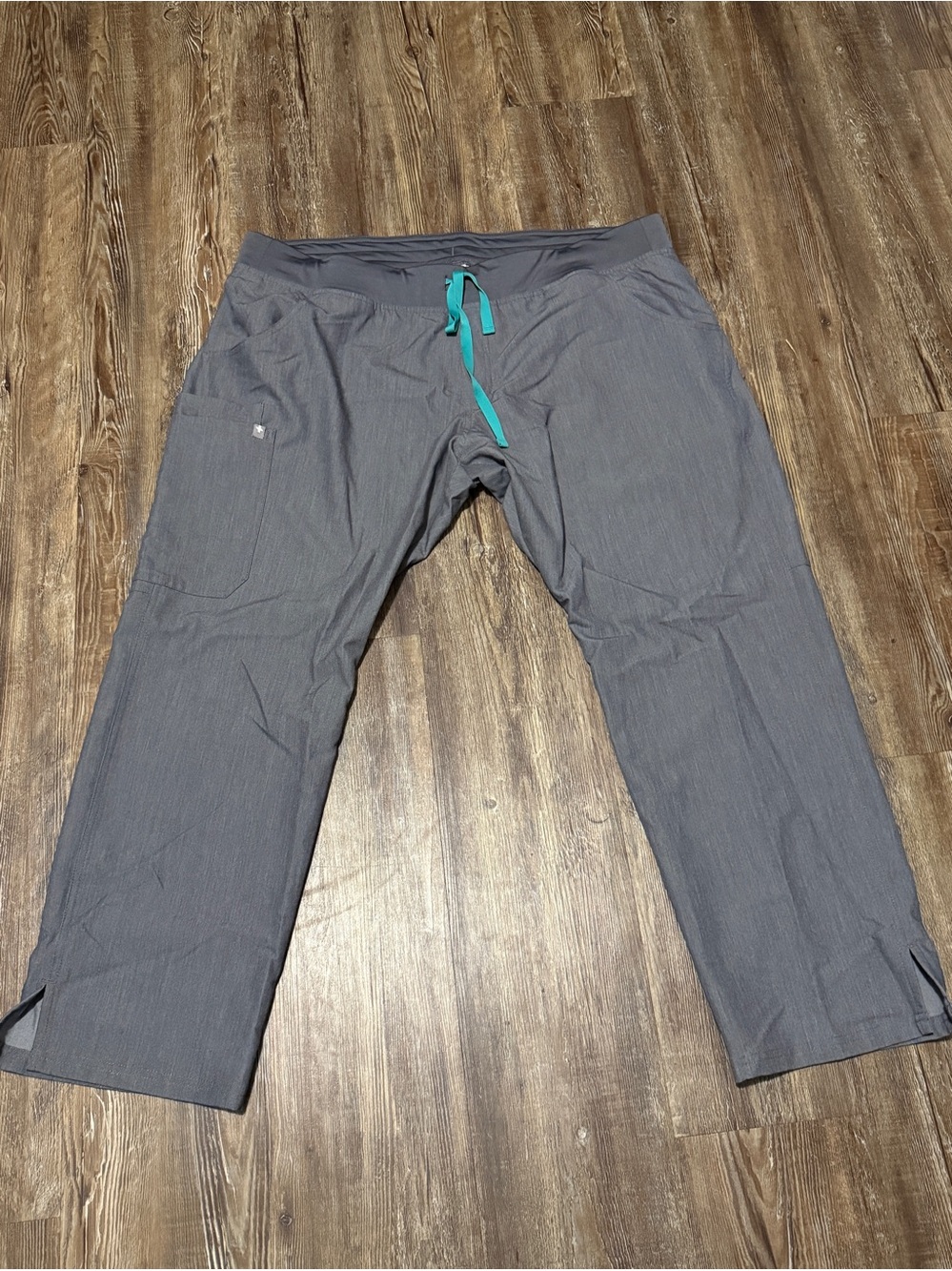 Figs Kade Straight Leg Scrub Pants Women's XXL/p High Rise Split Hem in Gray